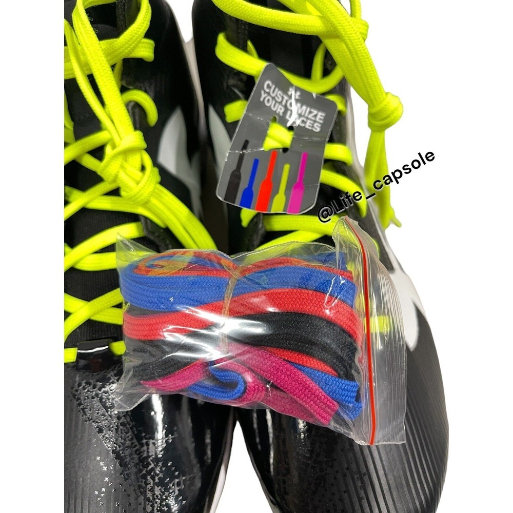 Size 13 Under Armour Crusher RM Black Football Cleats Multi Color Laces Custom - Picture 13 of 16